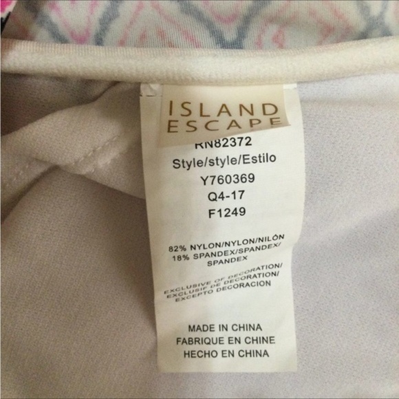 Island Escape Shirred Pink Rinconi Tankini Top Size 6 - Picture 7 of 11